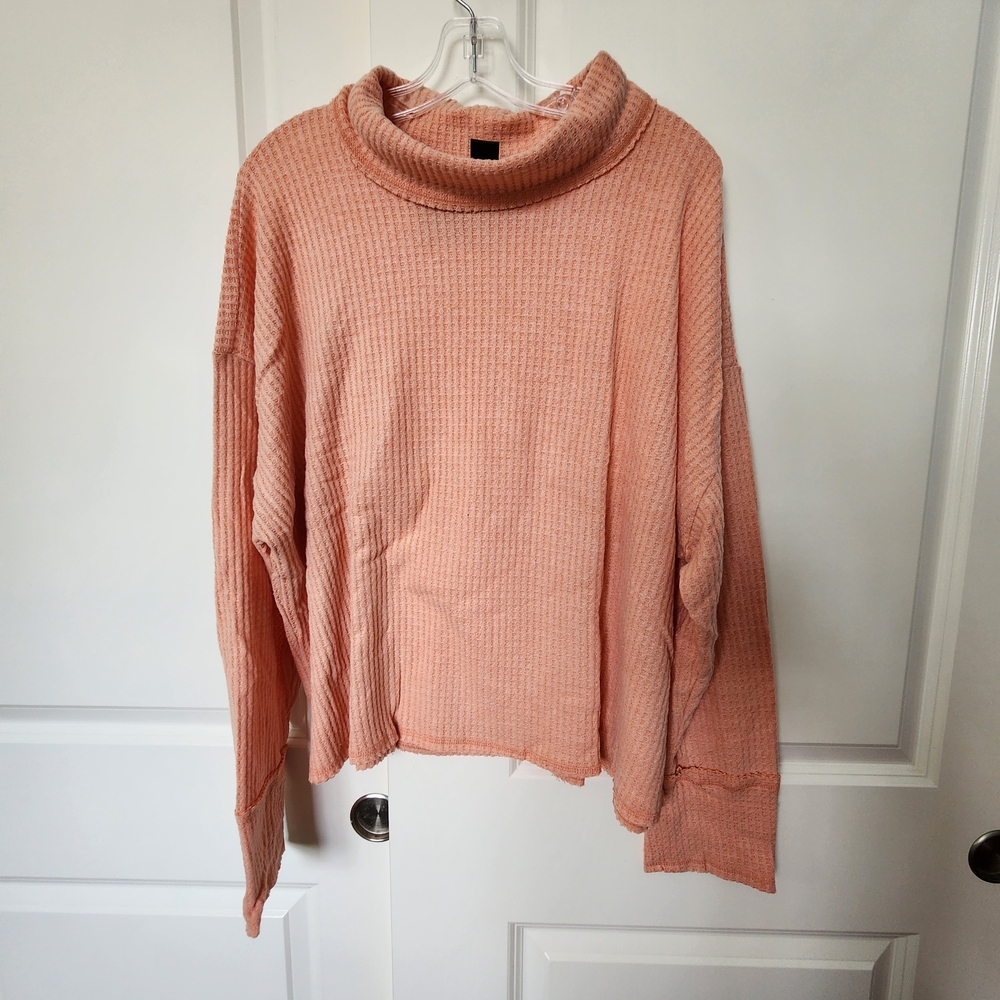 Cozy Peach Orange Turtleneck Sweater